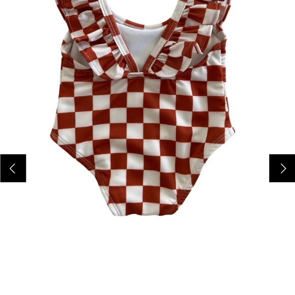 Pink Checkered Ruffle Swimsuit - Picture 4 of 6